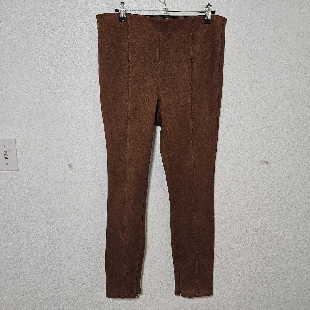 Anthropologie pull on faux suede pants size 30